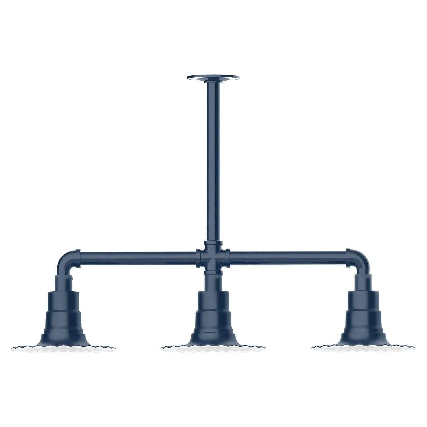 Montclair Light Works - Radial 8" 3-Light Stem Hung Pendant Light - MSK157-50 - Canada Light Shop