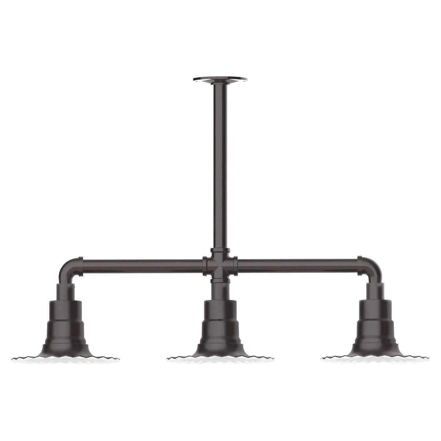 Montclair Light Works - Radial 8" 3-Light Stem Hung Pendant Light - MSK157-51 - Canada Light Shop