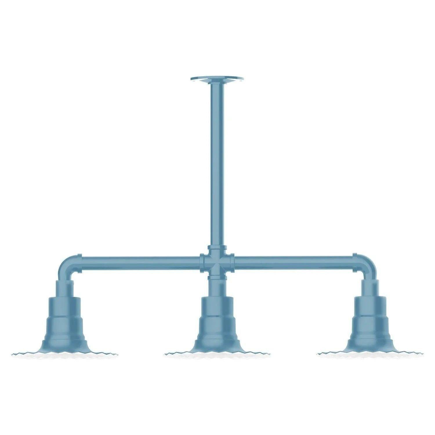 Montclair Light Works - Radial 8" 3-Light Stem Hung Pendant Light - MSK157-54 - Canada Light Shop