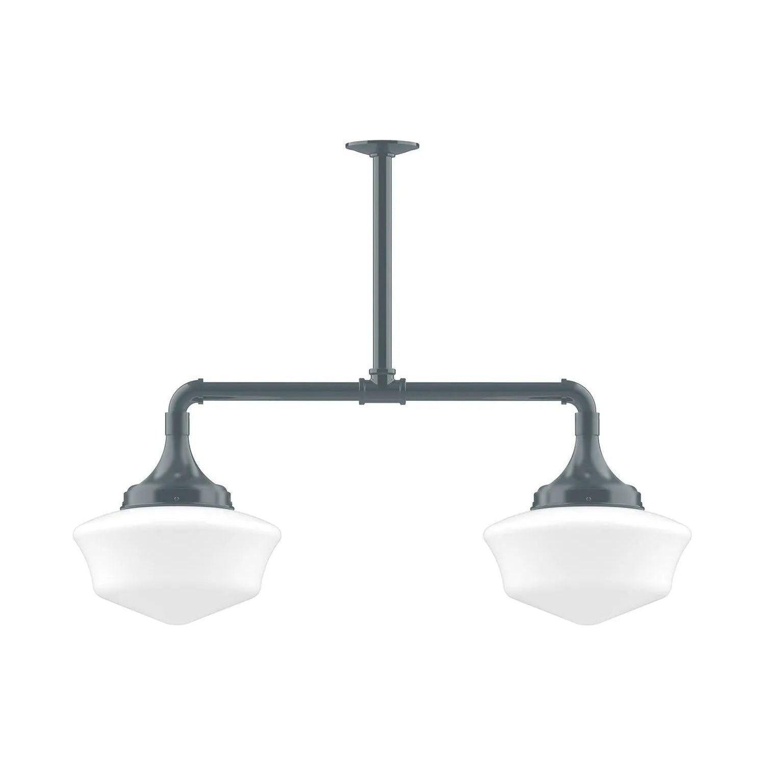 Montclair Light Works - Schoolhouse 12" 2-Light Stem Hung Pendant Light - MSD021-40 - Canada Light Shop