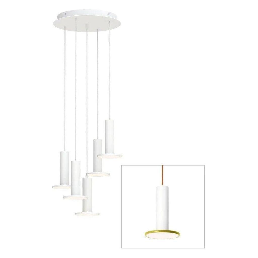 Pablo Designs - Cielo Chandelier 5 - CIEL CHND 5 WHT/MOS/COP - Canada Light Shop