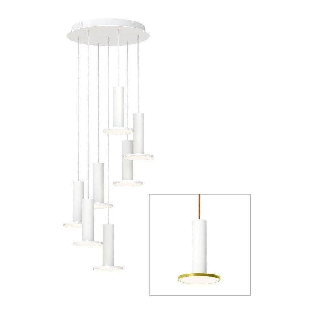 Pablo Designs - Cielo Chandelier 7 - CIEL CHND 7 WHT/MOS/COP - Canada Light Shop