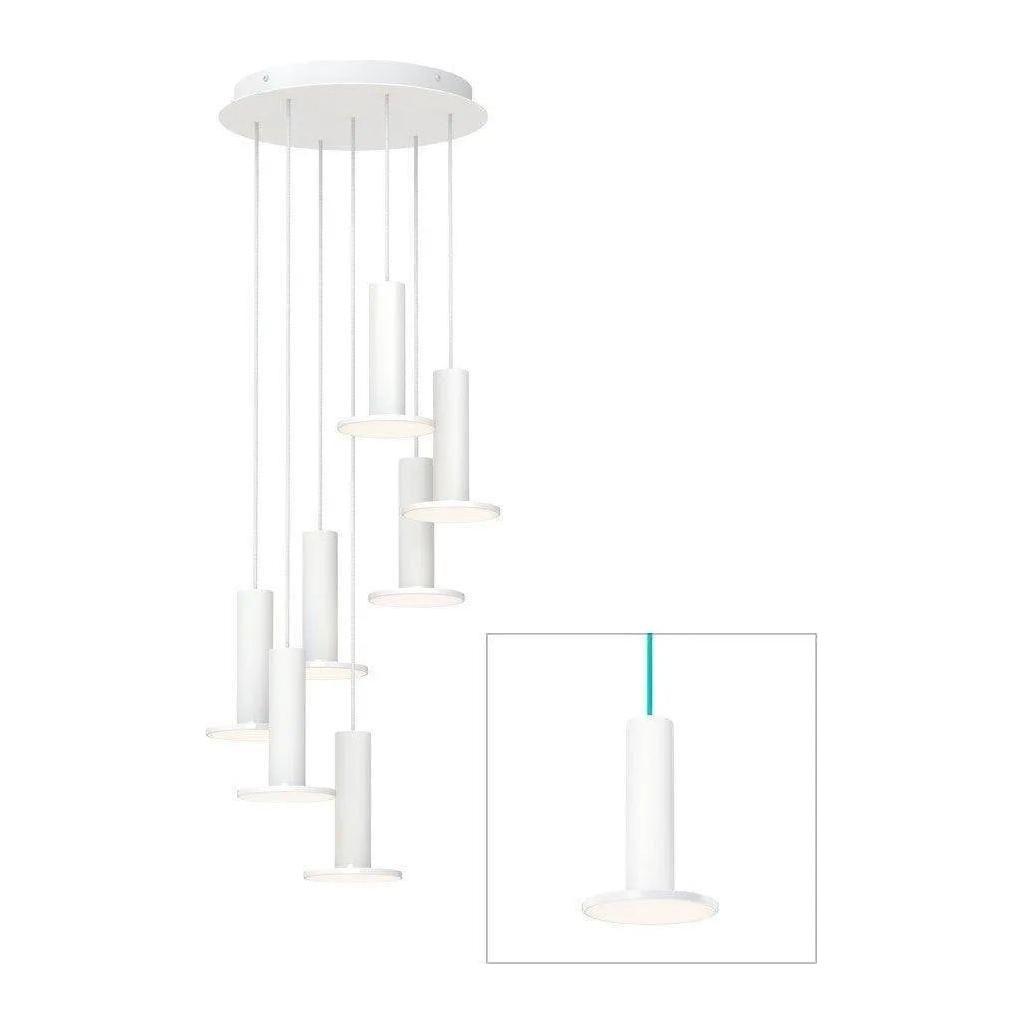 Pablo Designs - Cielo Chandelier 7 - CIEL CHND 7 WHT/WHT/TRQ - Canada Light Shop