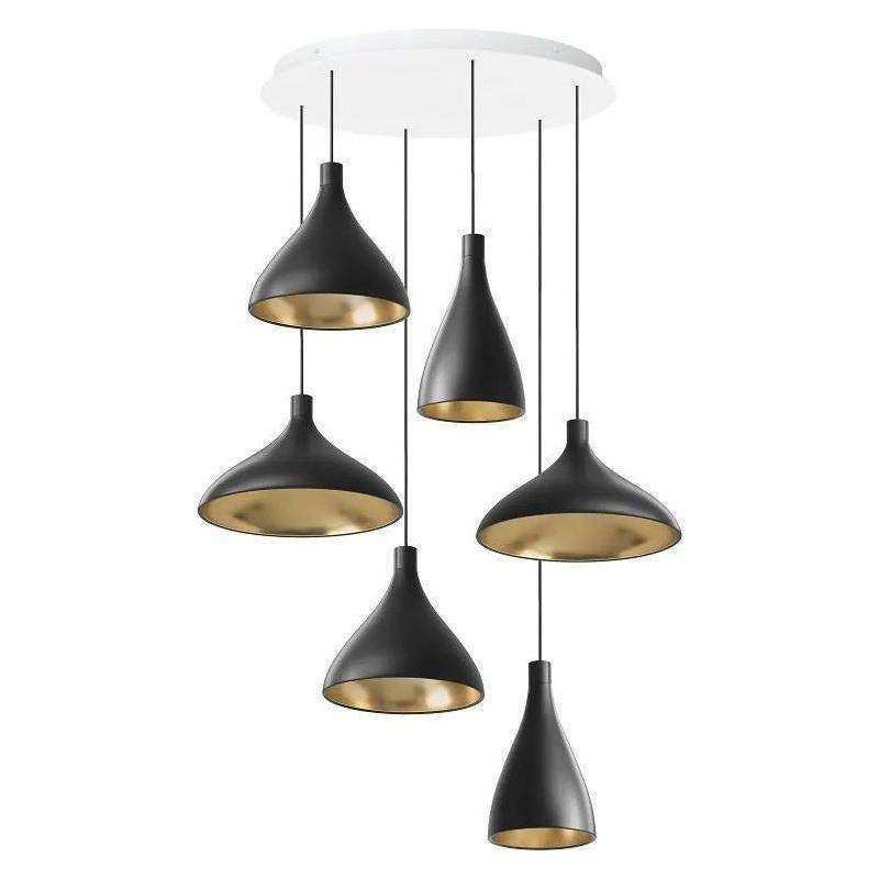 Pablo Designs - Swell Chandelier 6 - SWEL CHAN 2 MIX BLK/BRA - Canada Light Shop