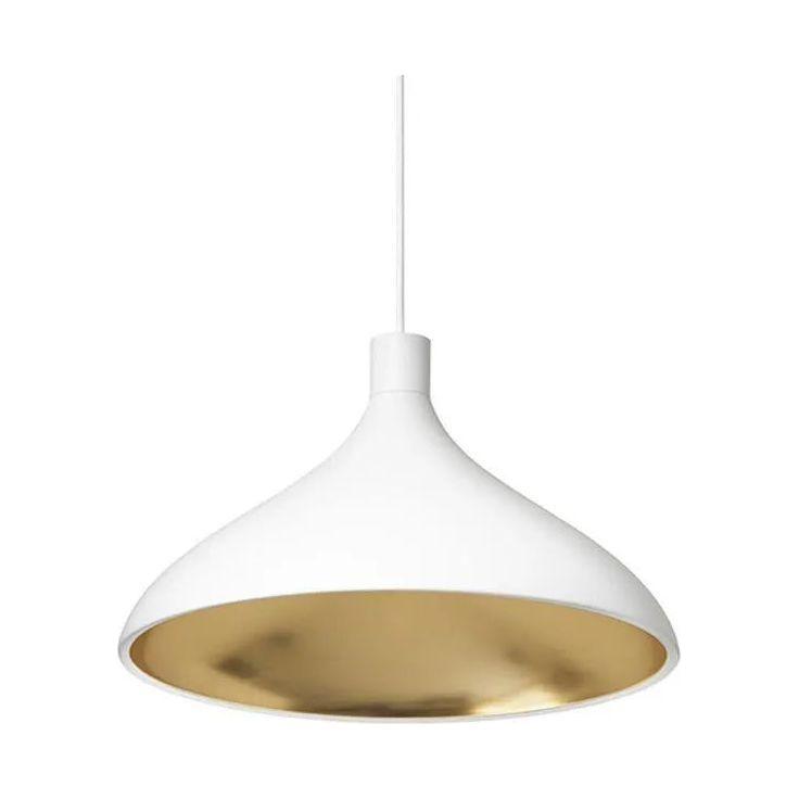 Pablo Designs - Swell Single Pendant - SWEL WID WHT/BRA - Canada Light Shop