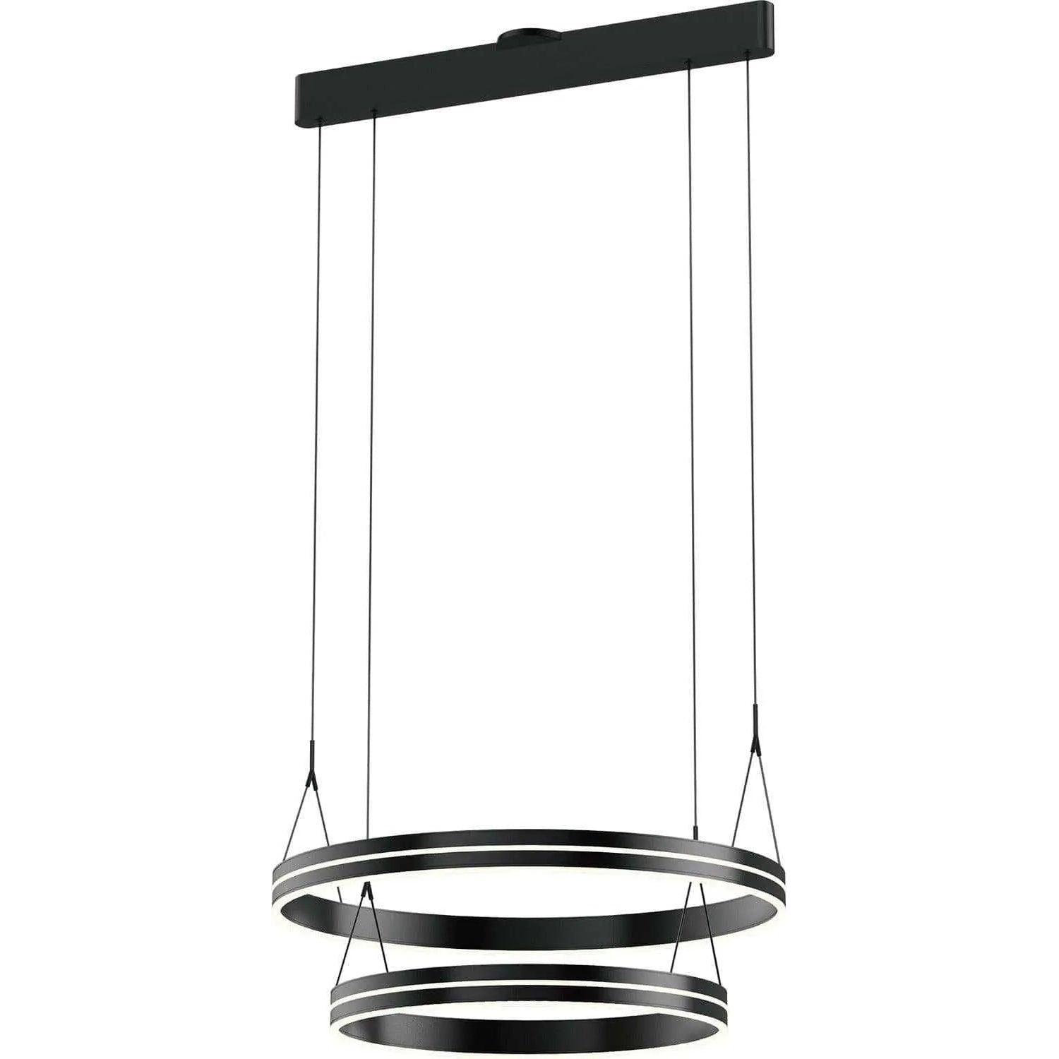 PageOne Lighting - Athena Two-Tier Round LED Chandelier - PP020250-SBB - Canada Light Shop