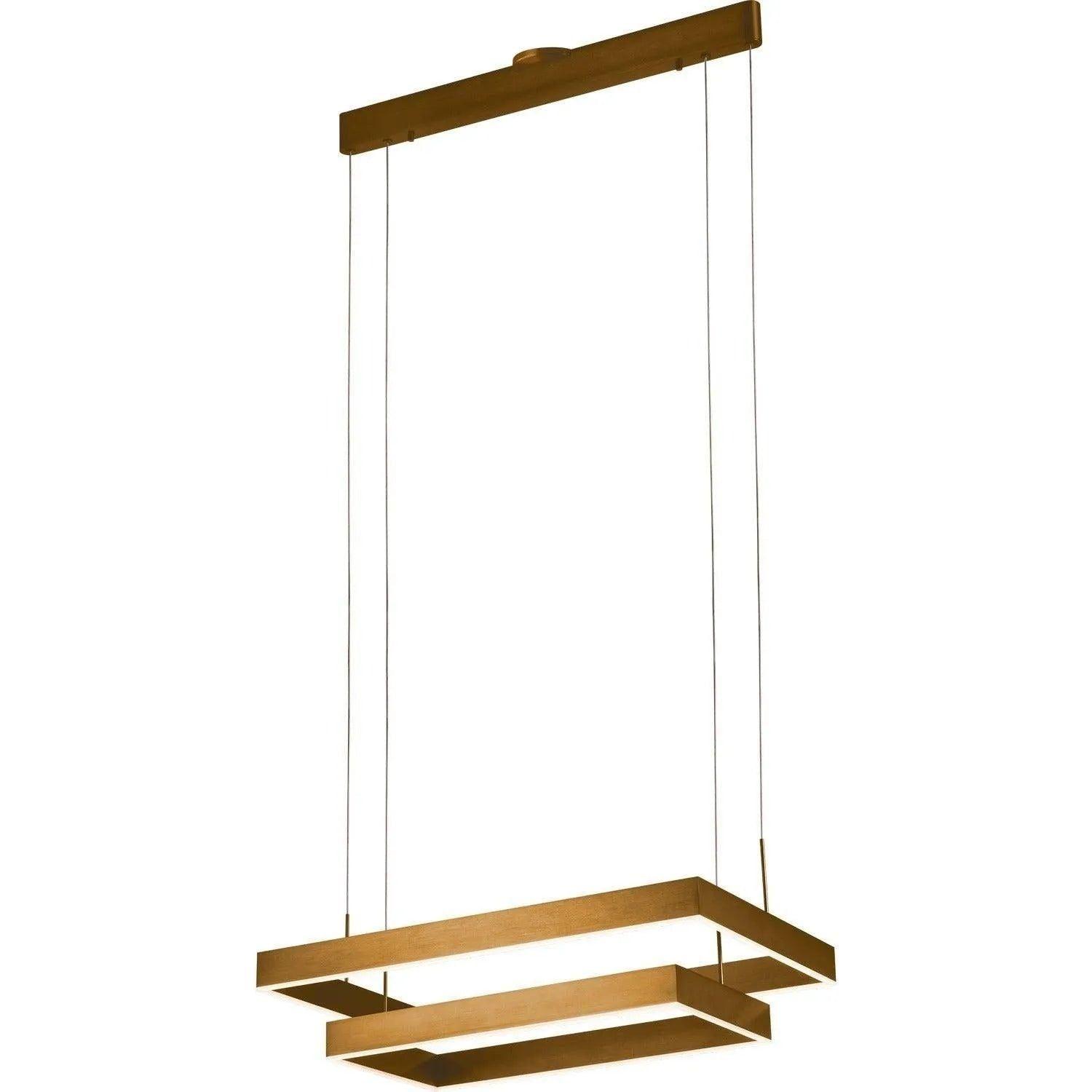 PageOne Lighting - Prometheus Two-Tier Rectangular LED Pendant - PP121153-BG - Canada Light Shop