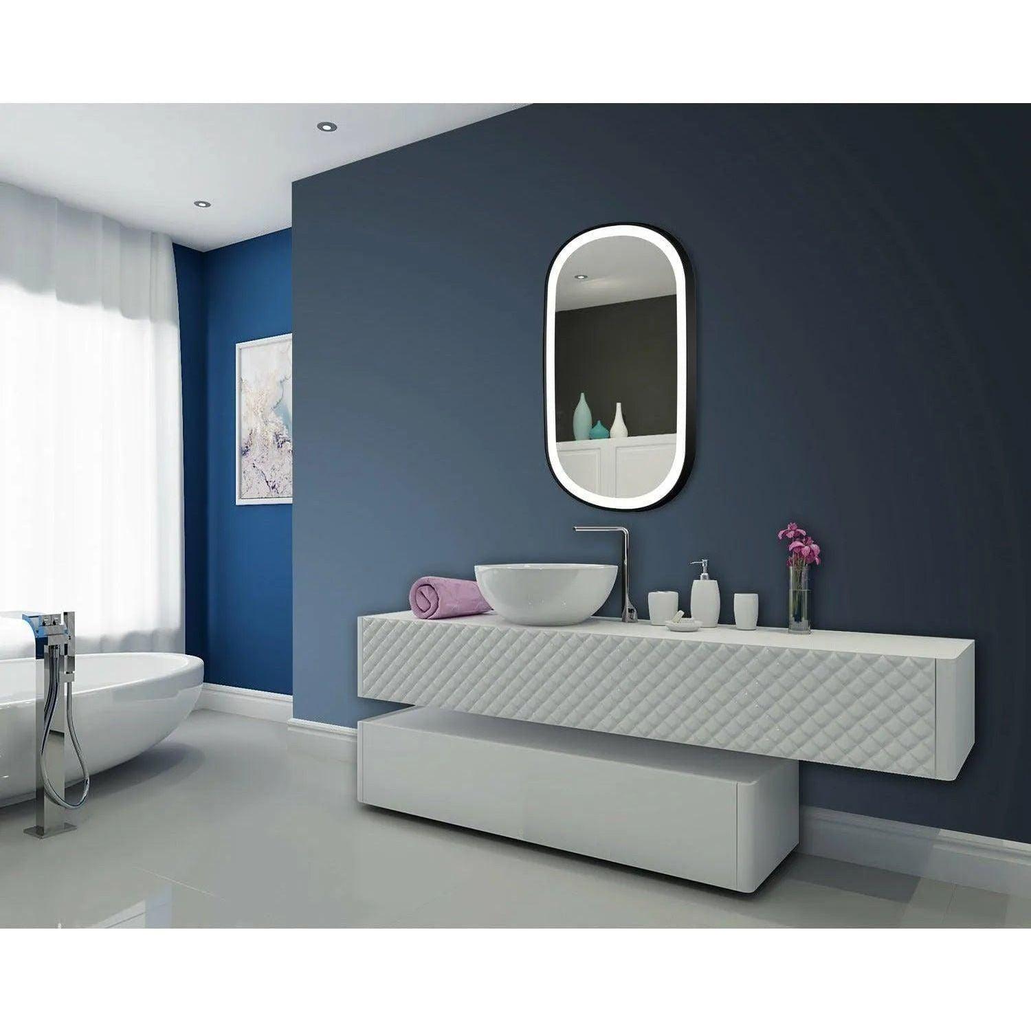 Paris Mirror - Chic Oval LED Mirror - CHICO24366000-BLK - Canada Light Shop
