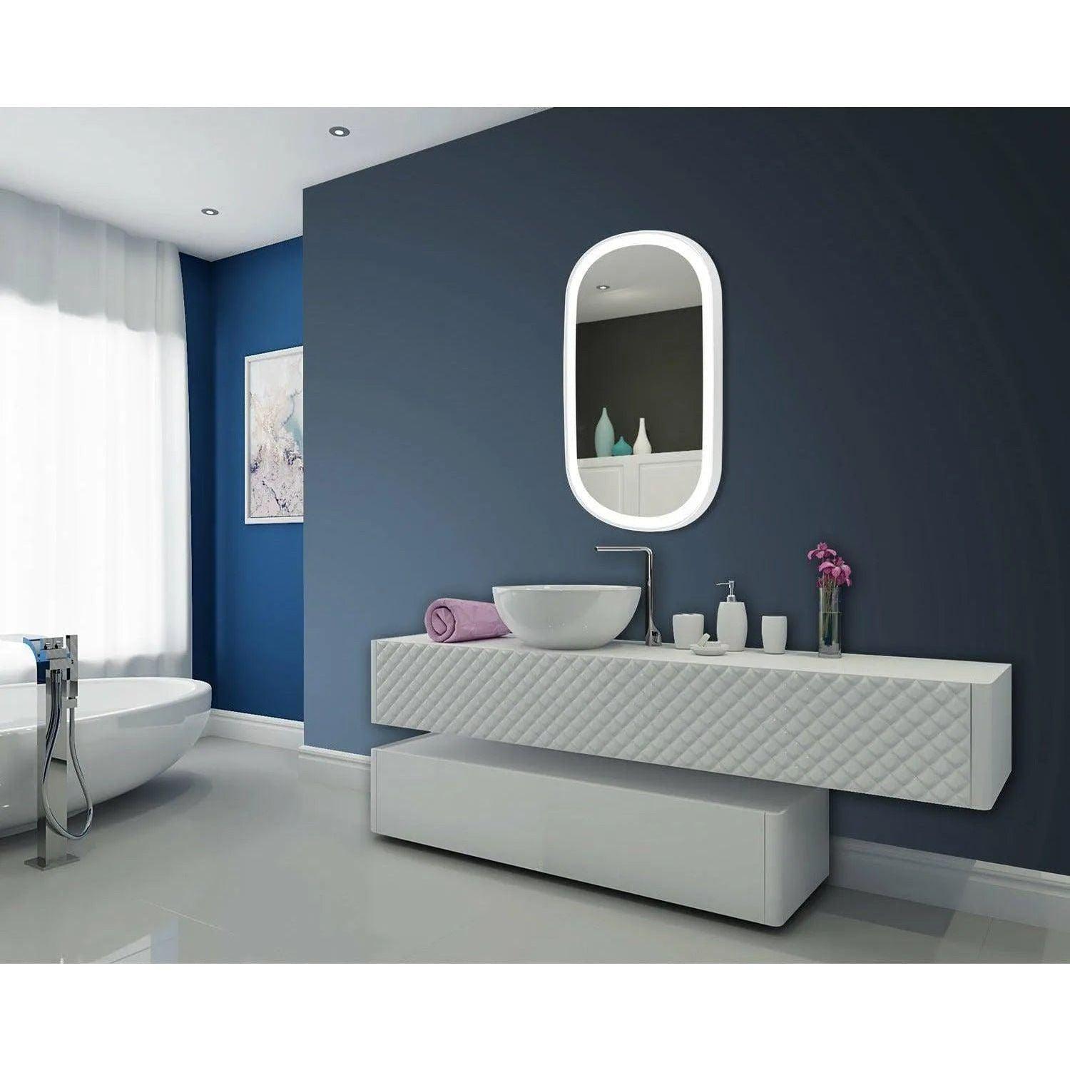 Paris Mirror - Chic Oval LED Mirror - CHICO24366000-WHT - Canada Light Shop