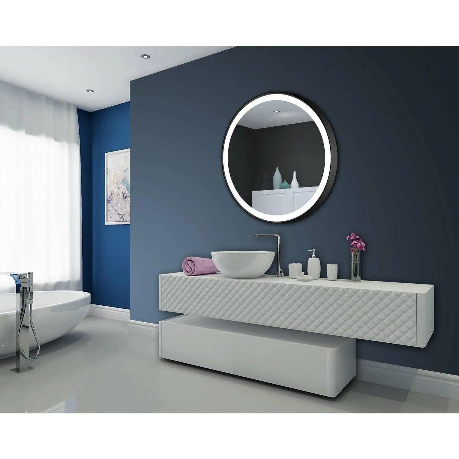 Paris Mirror - Chic Round LED Mirror - CHICR40406000-BLK - Canada Light Shop