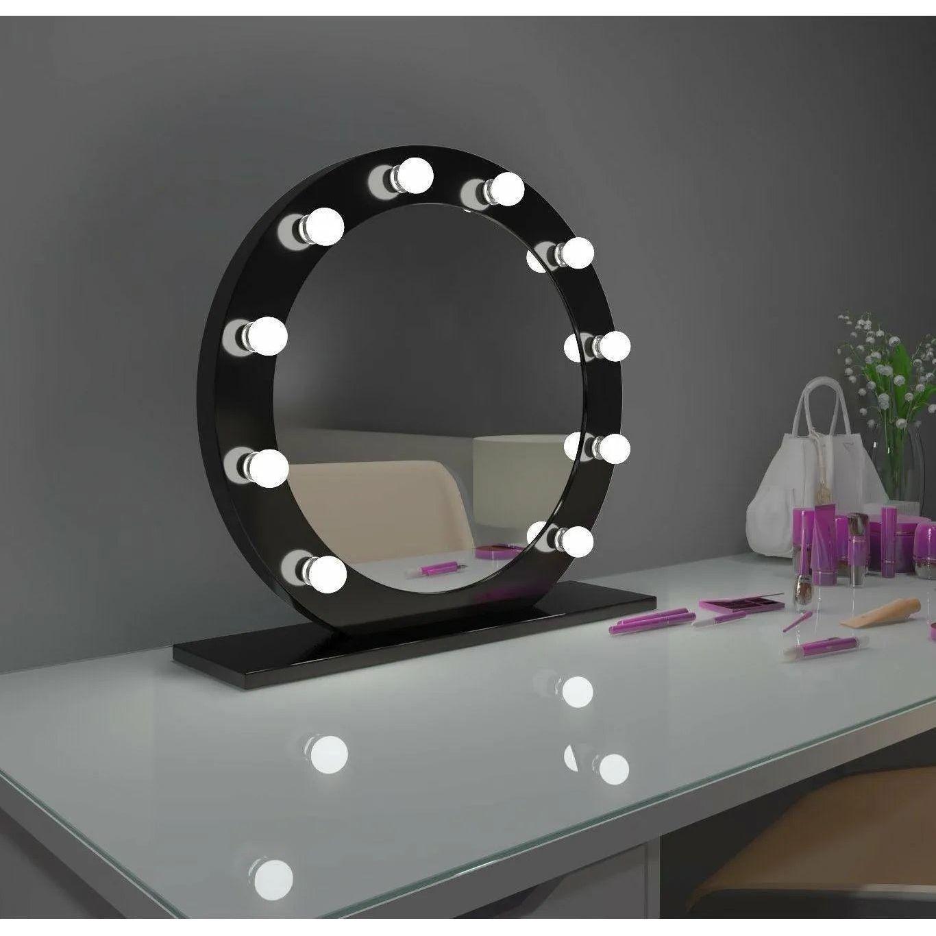 Paris Mirror - Hollywood Diana LED Mirror - HDIAN28283000-BLK - Canada Light Shop