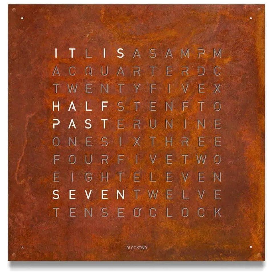 Qlocktwo - QLOCKTWO LARGE Rust Creator's Edition Wall Clock - QT-LARGE-CE-EN-RU - Canada Light Shop