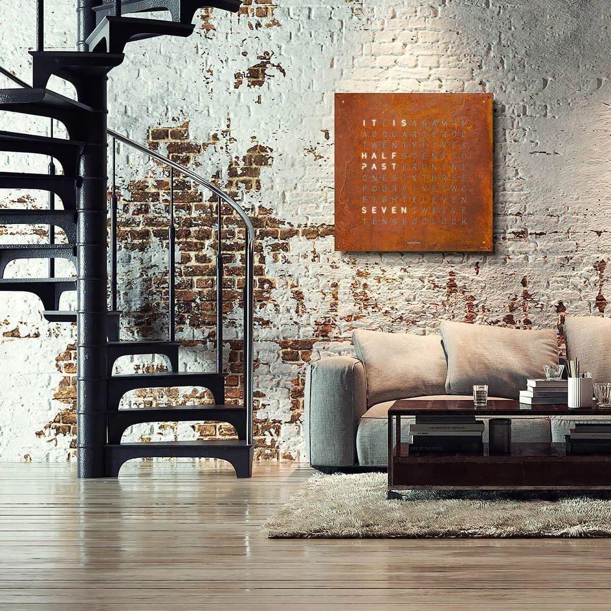 Qlocktwo - QLOCKTWO LARGE Rust Creator's Edition Wall Clock - QT-LARGE-CE-FR-RU - Canada Light Shop