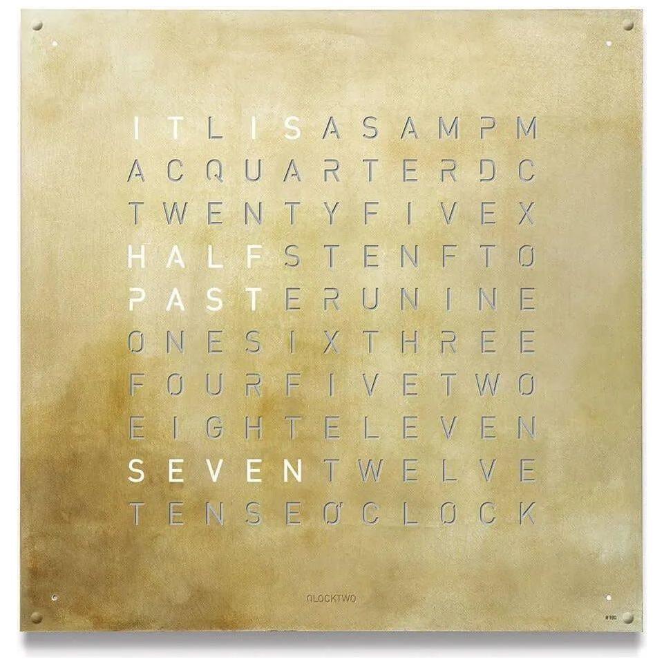 Qlocktwo - QLOCKTWO LARGE Silver & Gold Creator's Edition Wall Clock - QT-LARGE-CE-EN-SG - Canada Light Shop