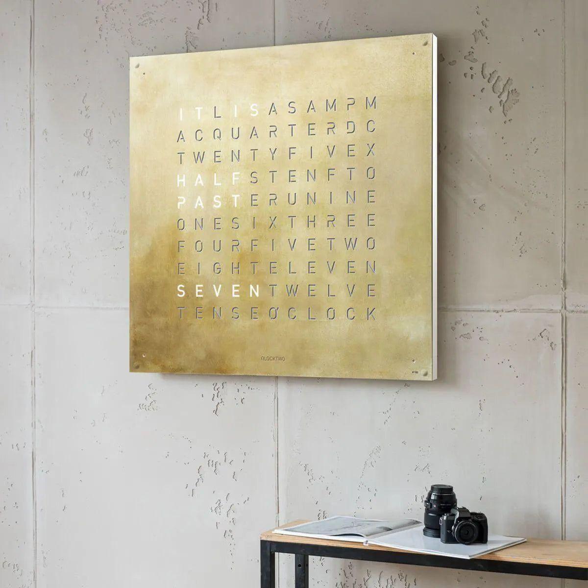 Qlocktwo - QLOCKTWO LARGE Silver & Gold Creator's Edition Wall Clock - QT-LARGE-CE-FR-SG - Canada Light Shop