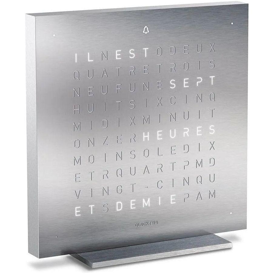 Qlocktwo - QLOCKTWO TOUCH Metal Alarm Clock - QT-TOUCH-METAL-FR-FM - Canada Light Shop