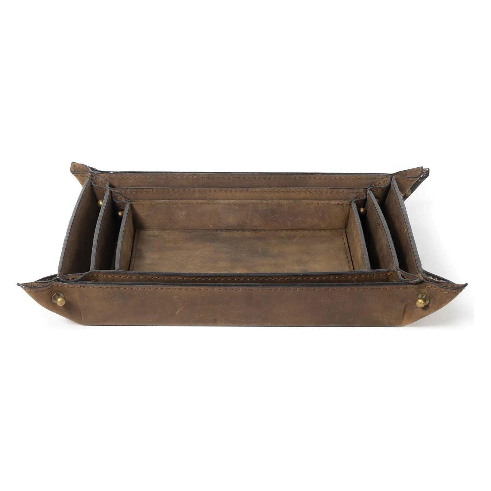 Regina Andrew - Derby Leather Tray Set - 20-1502BRN - Canada Light Shop