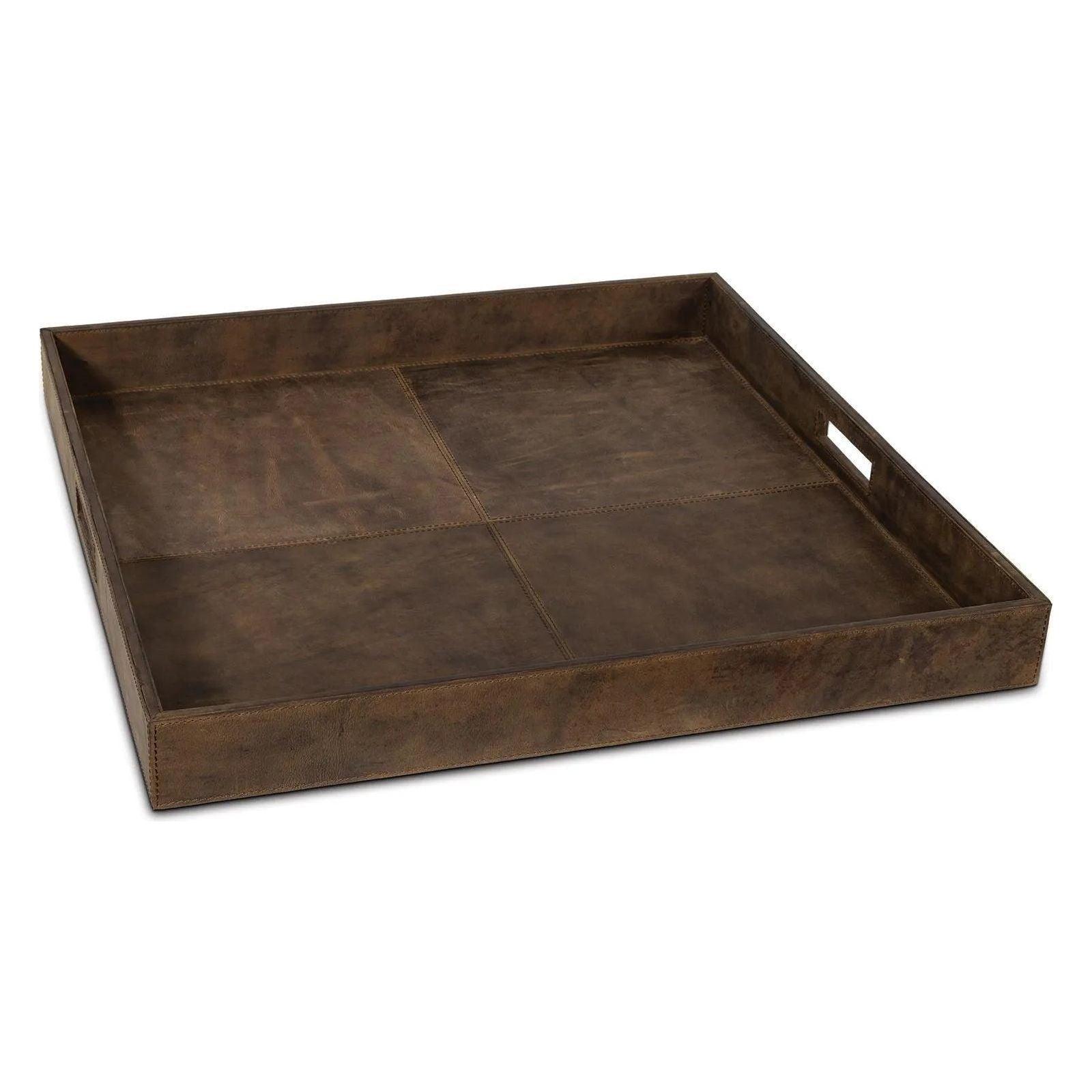 Regina Andrew - Derby Square Leather Tray - 20-1507BRN - Canada Light Shop