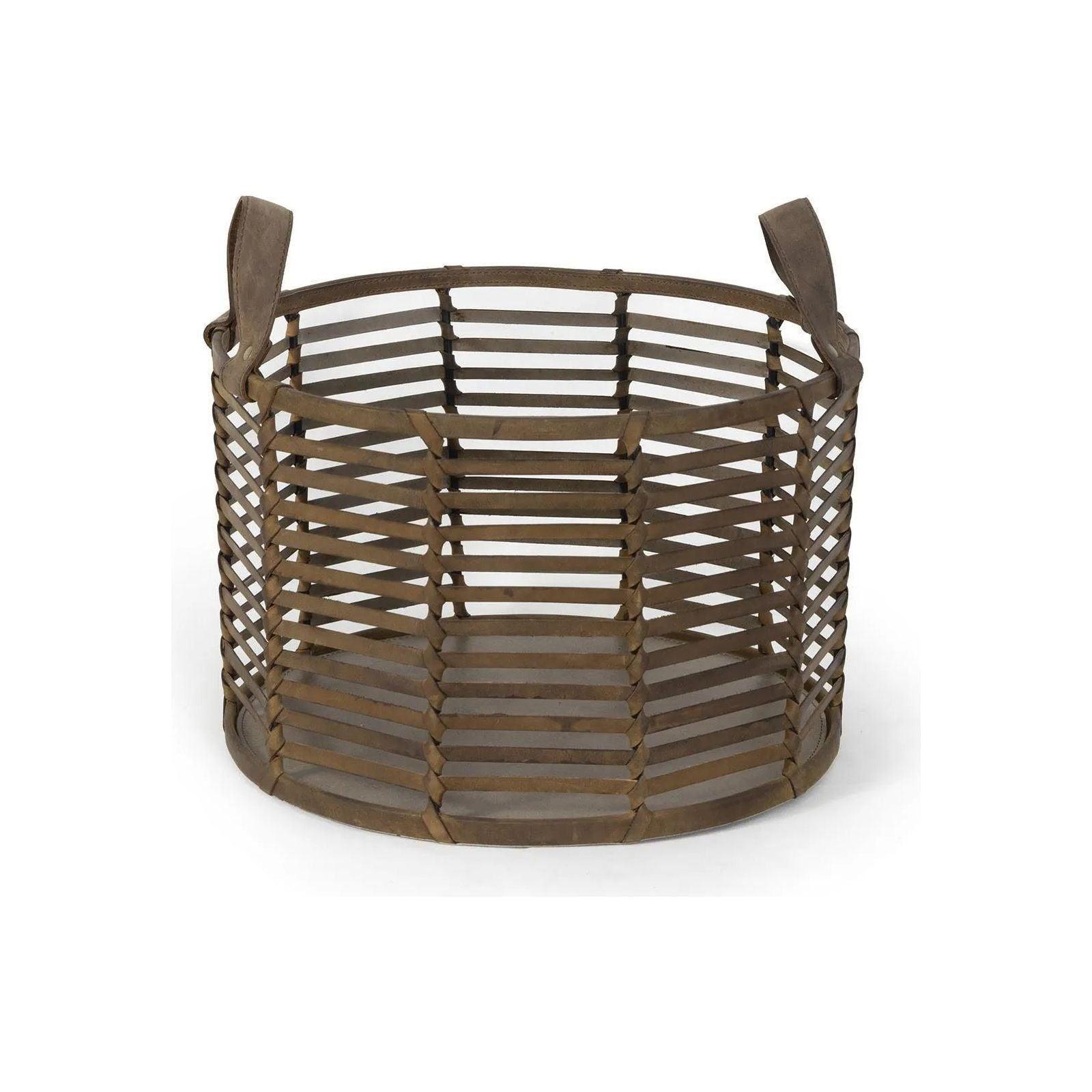 Regina Andrew - Finn Leather Basket - 20-1517 - Canada Light Shop