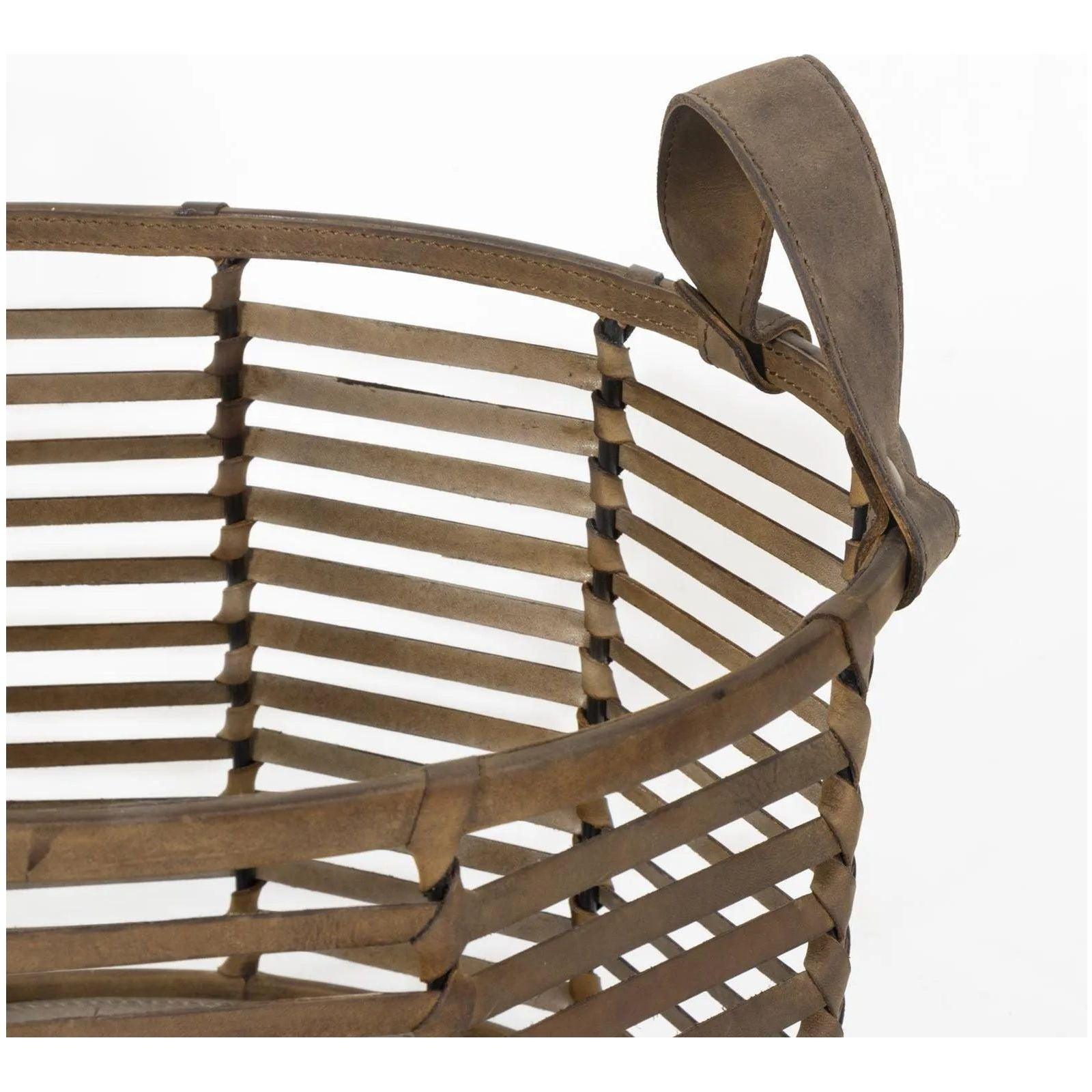 Regina Andrew - Finn Leather Basket - 20-1517 - Canada Light Shop