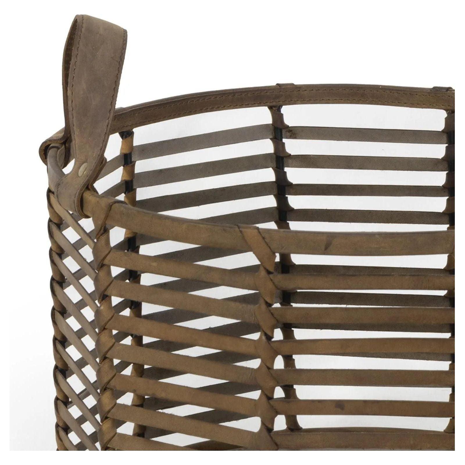 Regina Andrew - Finn Leather Basket - 20-1517 - Canada Light Shop