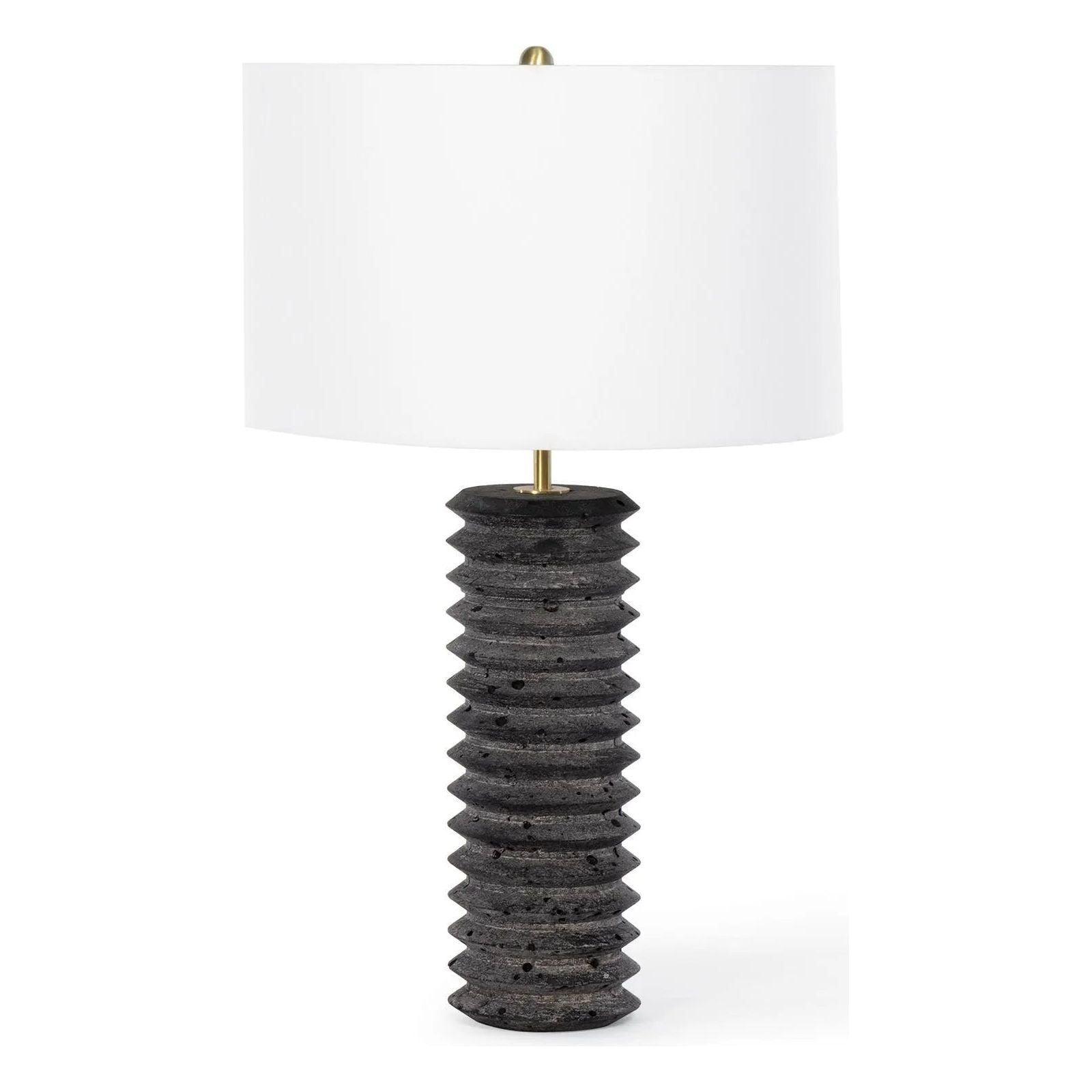 Regina Andrew - Noir Column Travertine Lamp - 13-1586 - Canada Light Shop