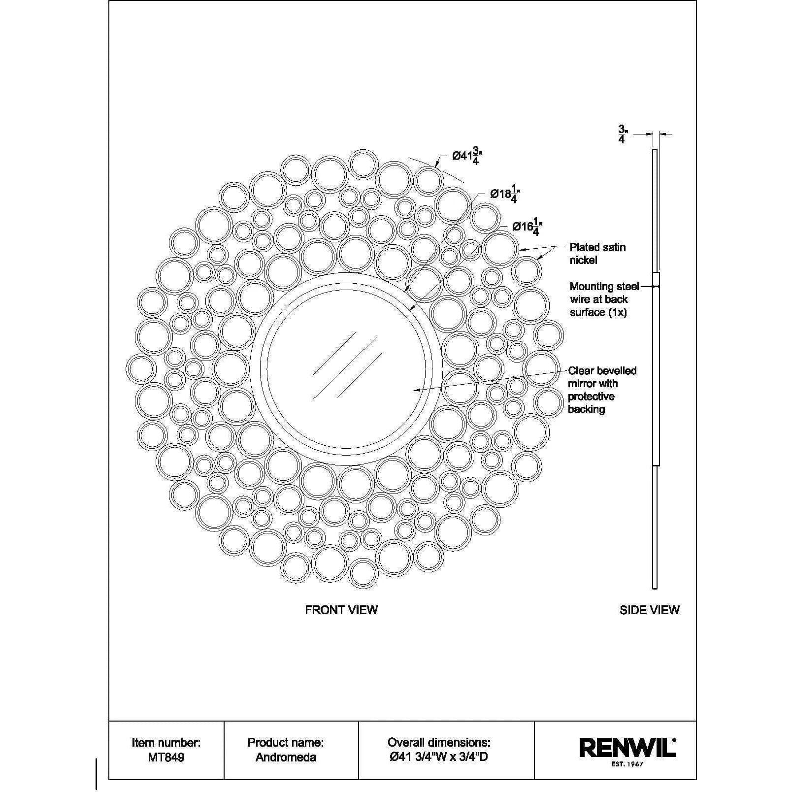Renwil - Andromeda Round Mirror - MT849 - Canada Light Shop