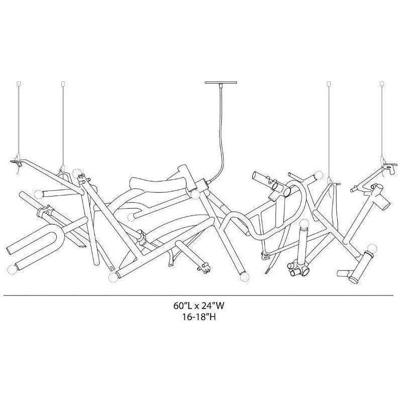 Ridgely Studio Works - Bicycle Linear Chandelier - BIC-CH-102AW-LNR-B - Canada Light Shop