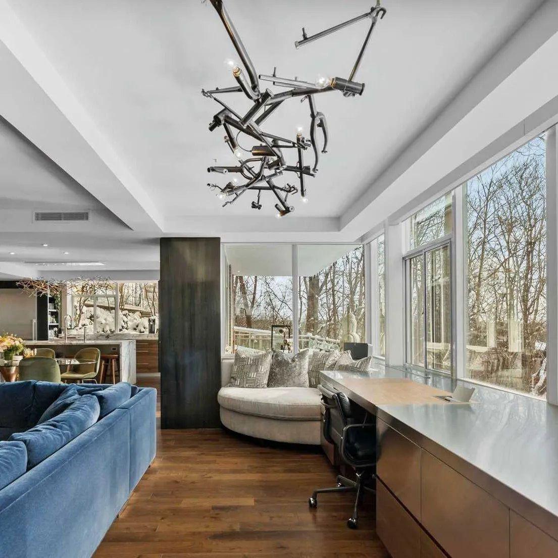 Ridgely Studio Works - Bicycle Linear Chandelier - BIC-CH-102AW-LNR-B - Canada Light Shop