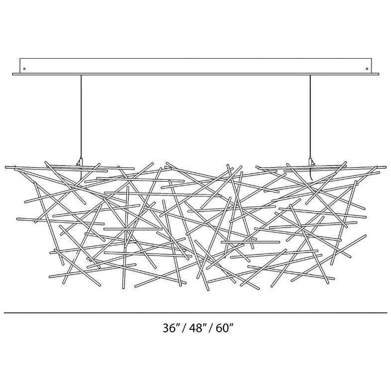 Ridgely Studio Works - Criss Cross Linear Chandelier - CC-CH-102AW-MD - Canada Light Shop