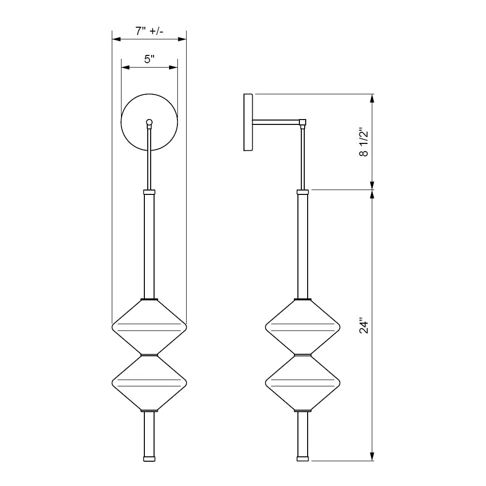 Ridgely Studio Works - Gem2 Wall Sconce - Round Backplate - GEM2-WS-30-MB-BB-RND - Canada Light Shop