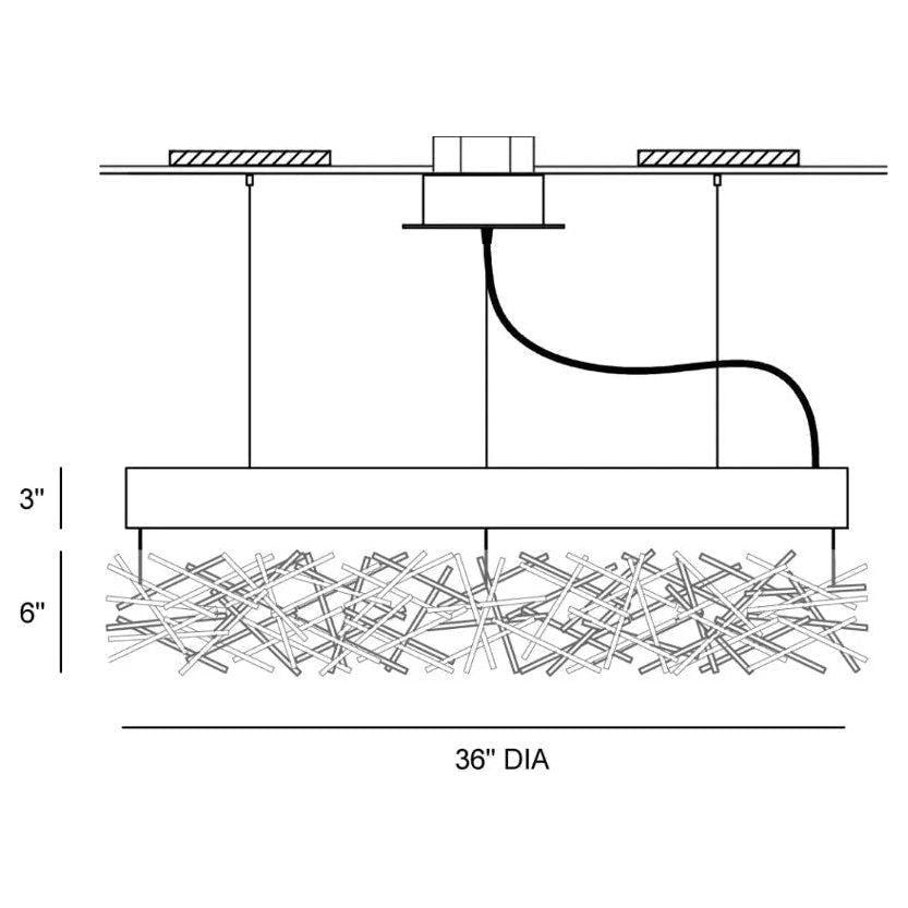 Ridgely Studio Works - Halo Criss Cross Chandelier - CC-HA-CH-102AW - Canada Light Shop
