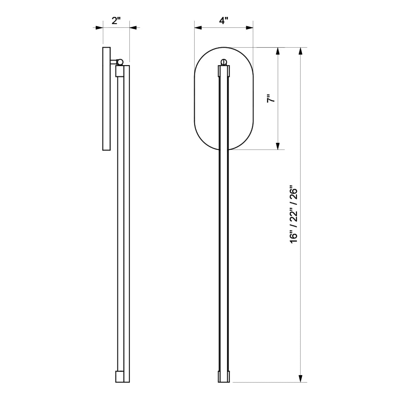 Ridgely Studio Works - Ray Slim Wall Sconce - RAYSM-WS-PL-16-MB - Canada Light Shop