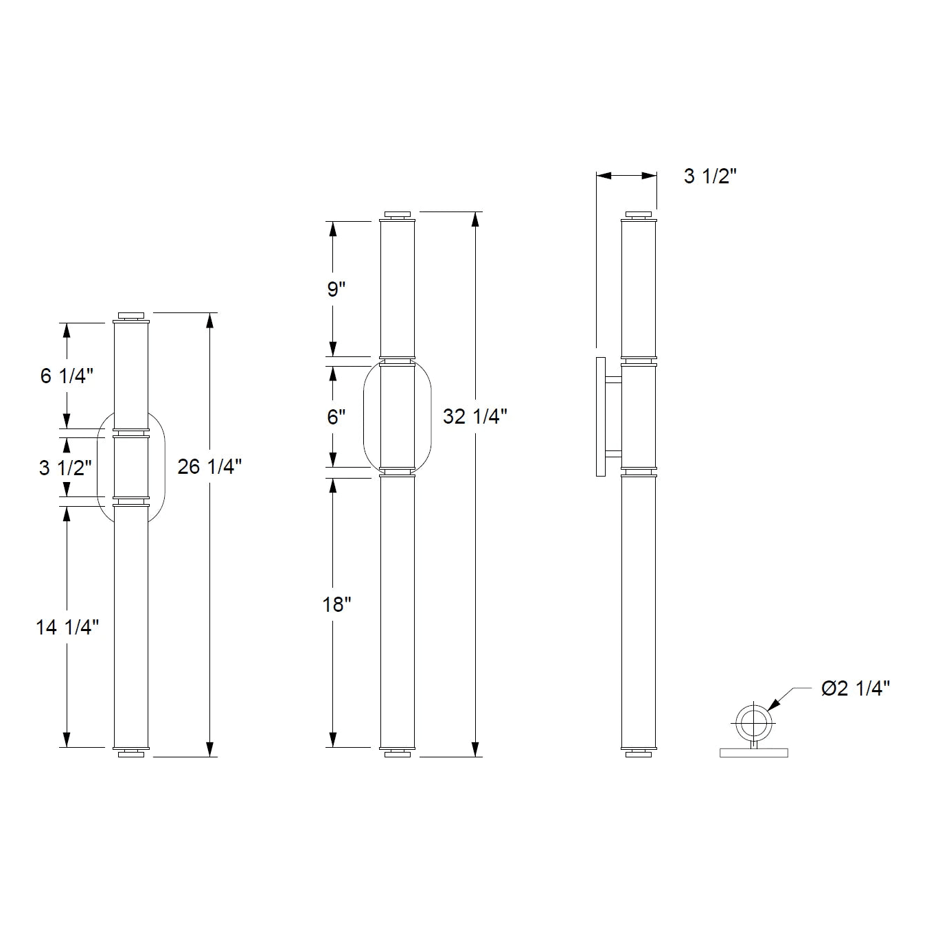 Ridgely Studio Works - Scepter S3 Wall Sconce - SCP-S3-WS-26-BNI-OWG - Canada Light Shop