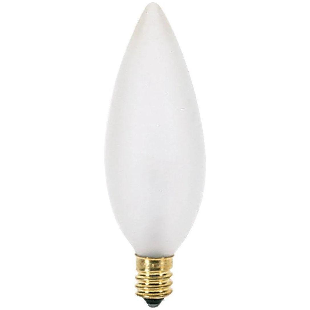 Satco Products - 25 Watt BA9 1/2 Incandescent, Frost, 2500 Average rated hours, 193 Lumens, Candelabra base, 130 Volt - A3685 - Canada Light Shop