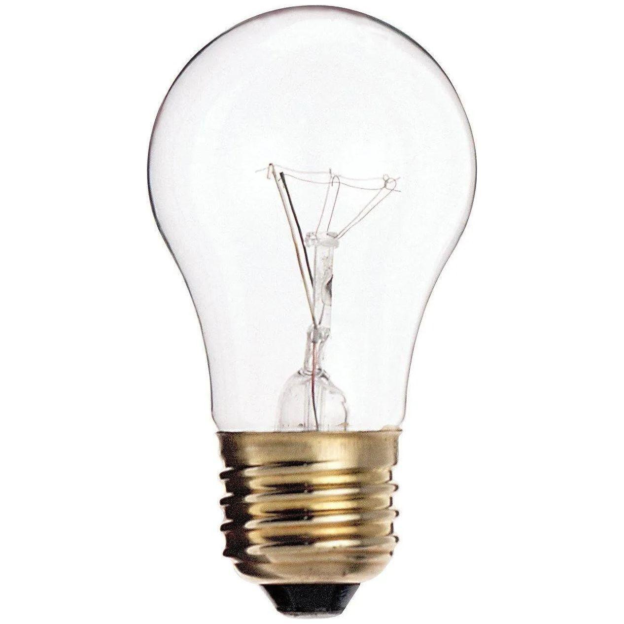 Satco Products - 40 Watt A15 Incandescent, Clear, Appliance Lamp, 2500 Average rated hours, 300/225 Lumens, Medium base, 130/120 Volt - S3720 - Canada Light Shop