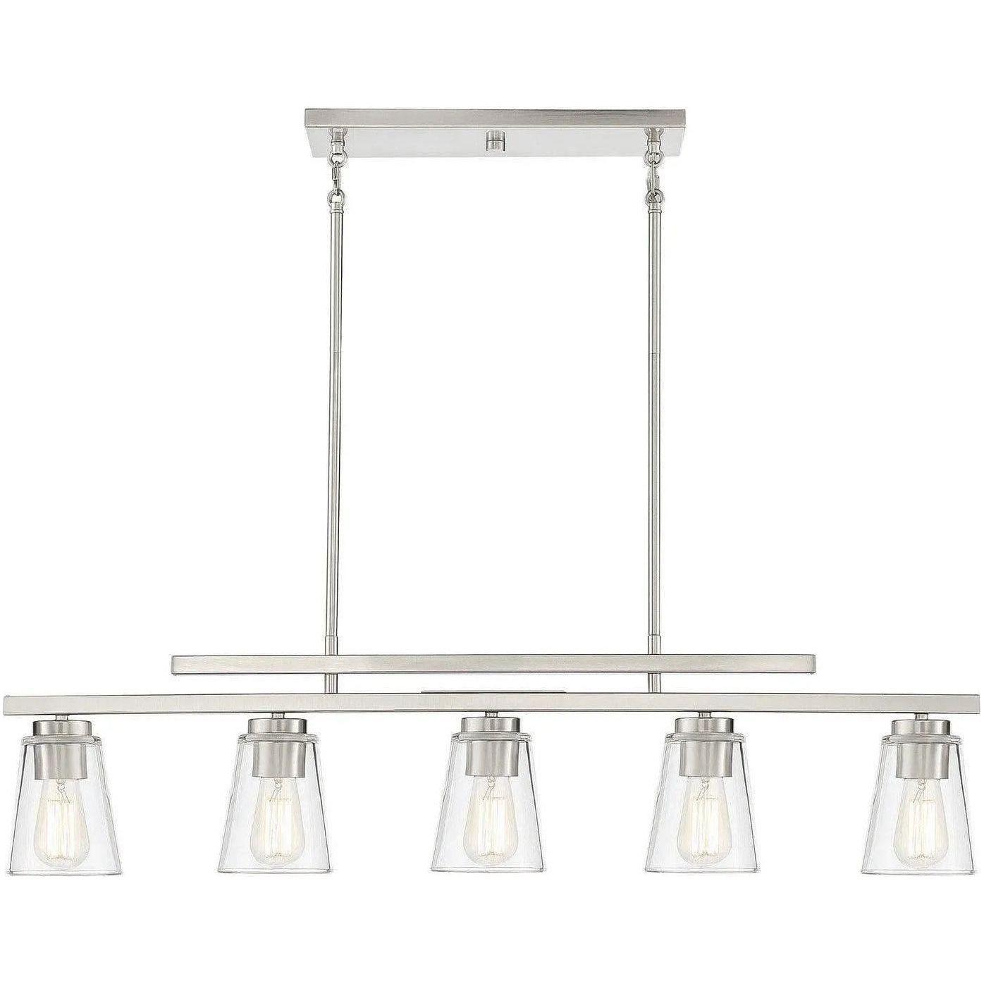 Savoy House - Calhoun Five Light Linear Chandelier - 1-1023-5-SN - Canada Light Shop