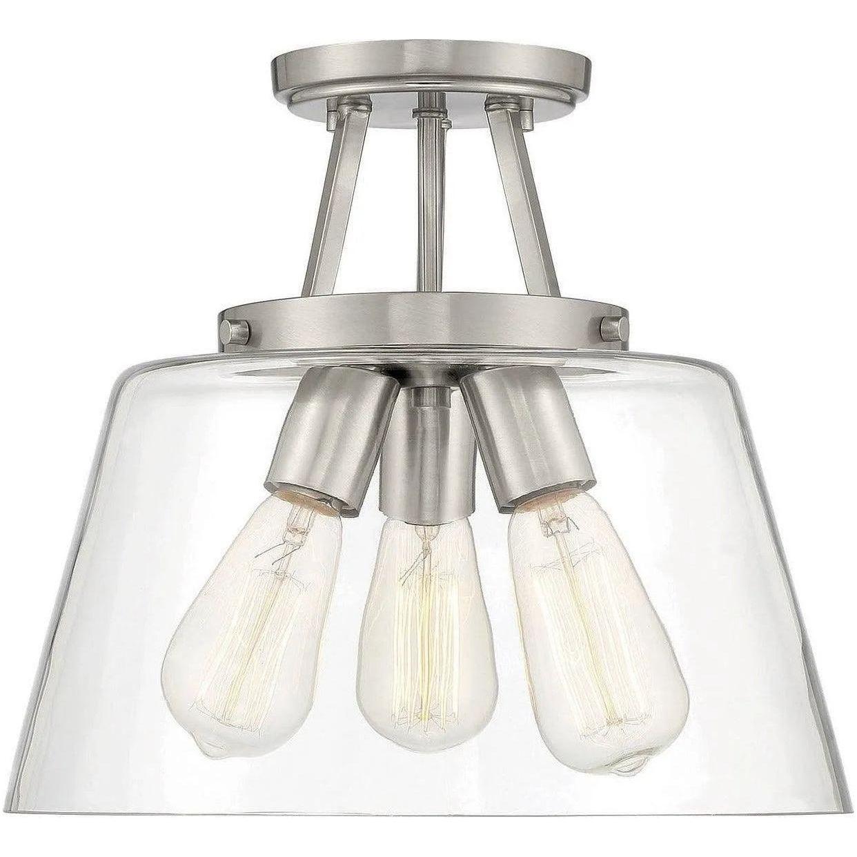 Savoy House - Calhoun Three Light Semi-Flush Mount - 6-1024-3-SN - Canada Light Shop