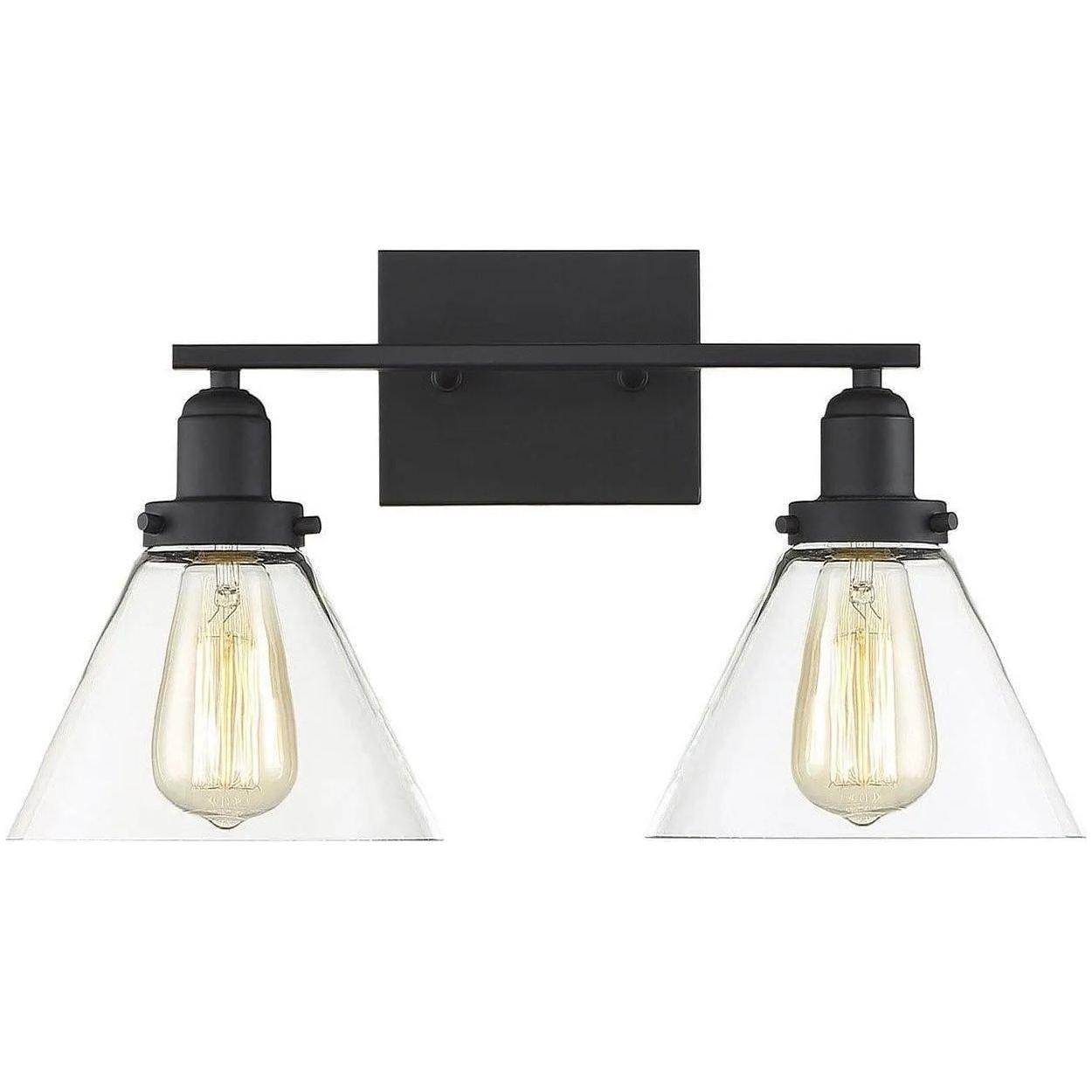 Savoy House - Drake Two Light Bath Bar - 8-9130-2-BK - Canada Light Shop