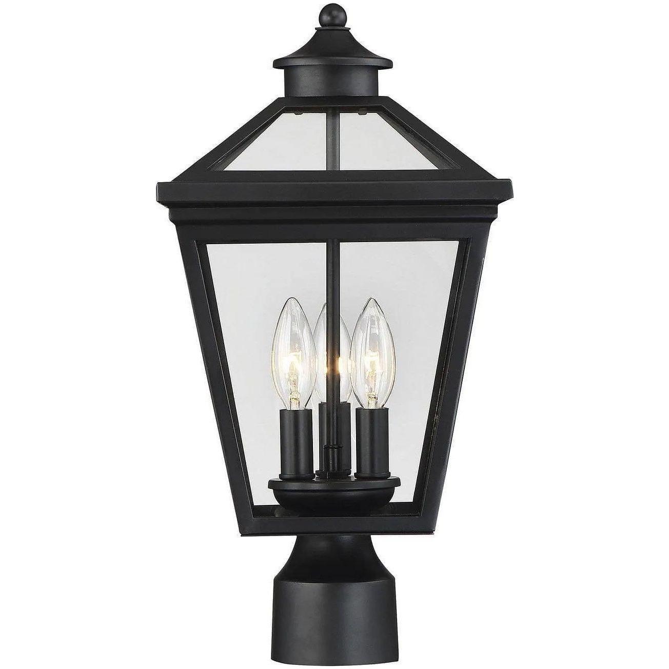 Savoy House - Ellijay Three Light Post Lantern - 5-147-BK - Canada Light Shop