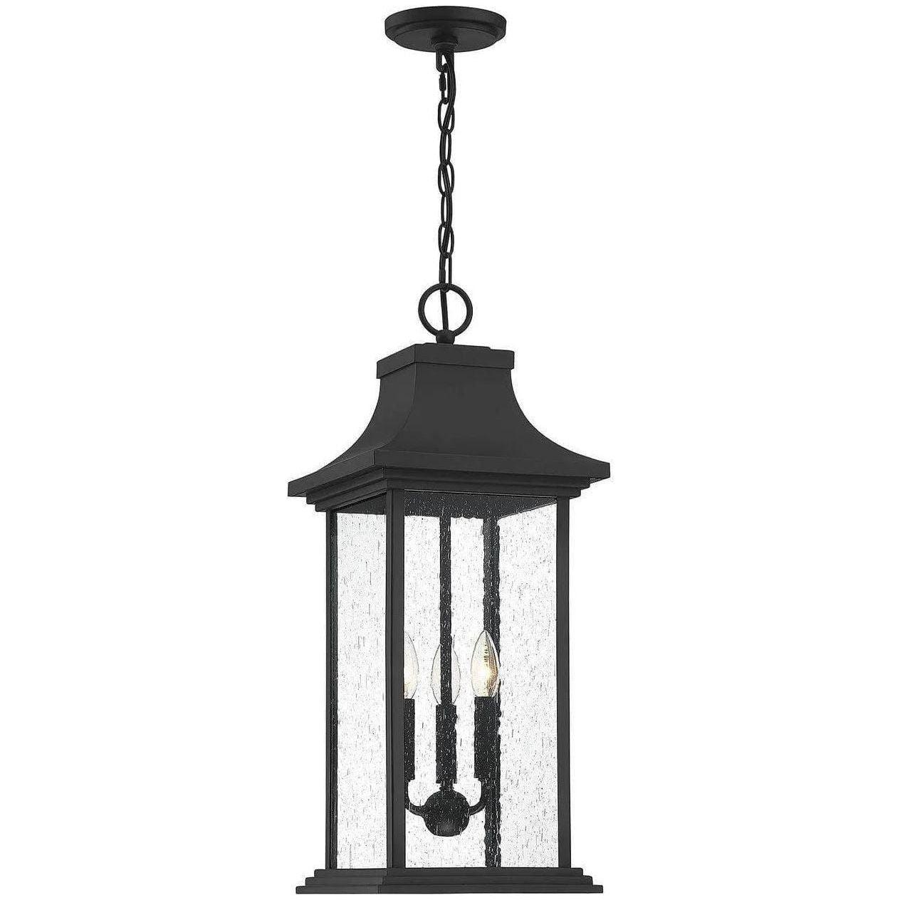 Savoy House - Hancock Three Light Outdoor Pendant - 5-453-BK - Canada Light Shop