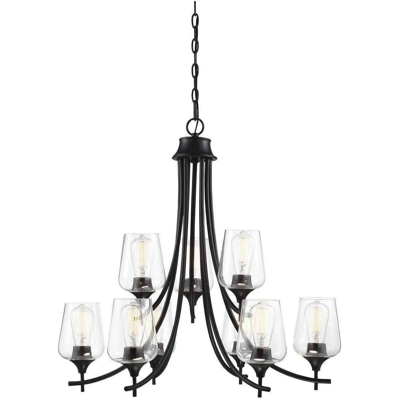 Savoy House - Octave Nine Light Chandelier - 1-4033-9-BK - Canada Light Shop