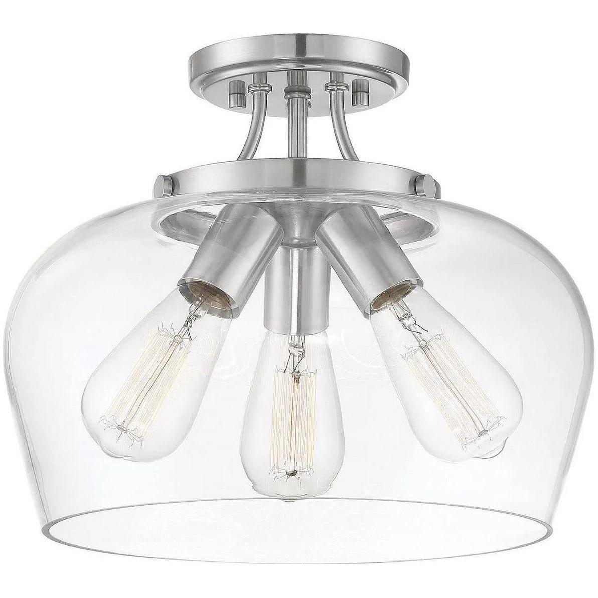 Savoy House - Octave Three Light Semi-Flush Mount - 6-4035-3-SN - Canada Light Shop