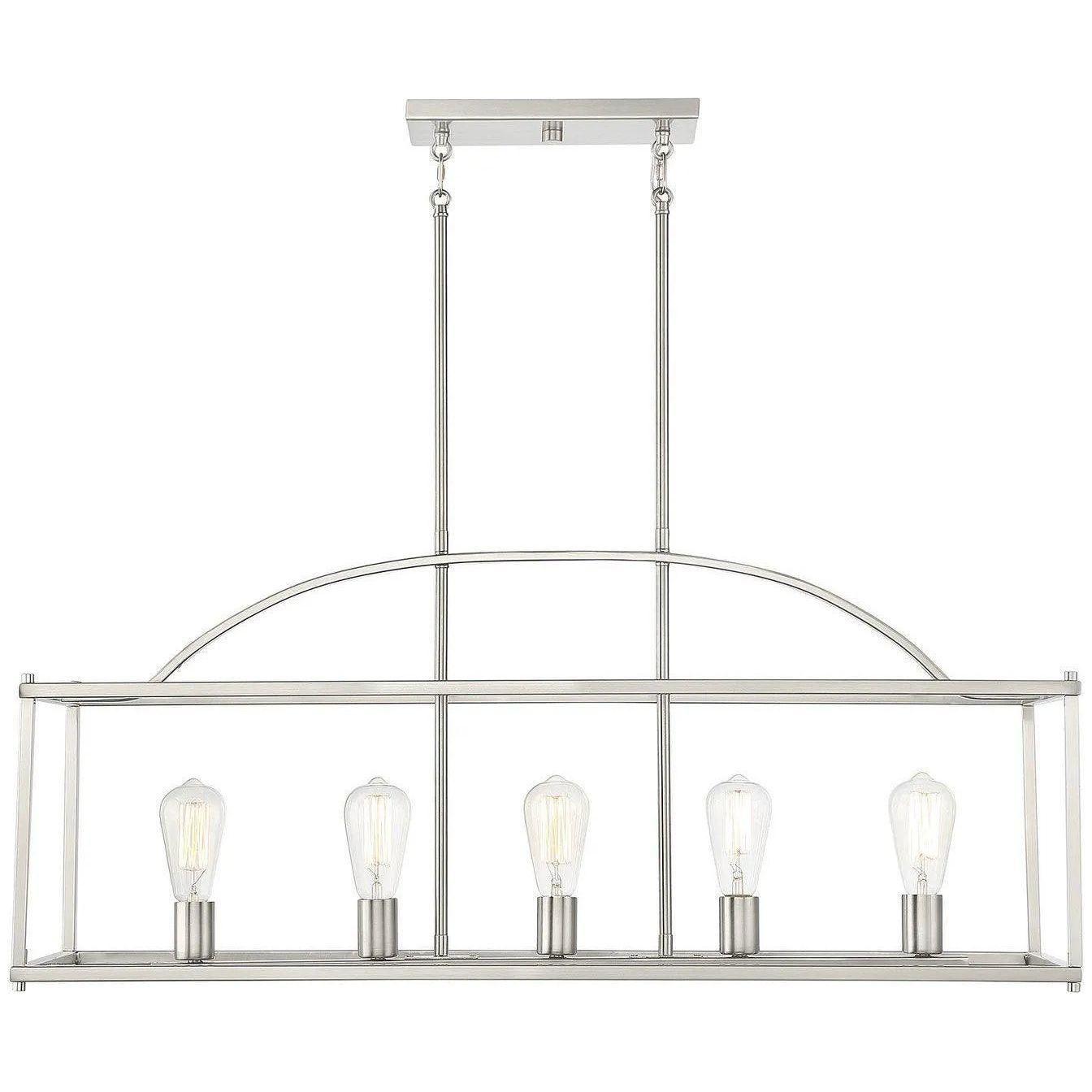 Savoy House - Palladian Five Light Linear Chandelier - 1-190-5-SN - Canada Light Shop