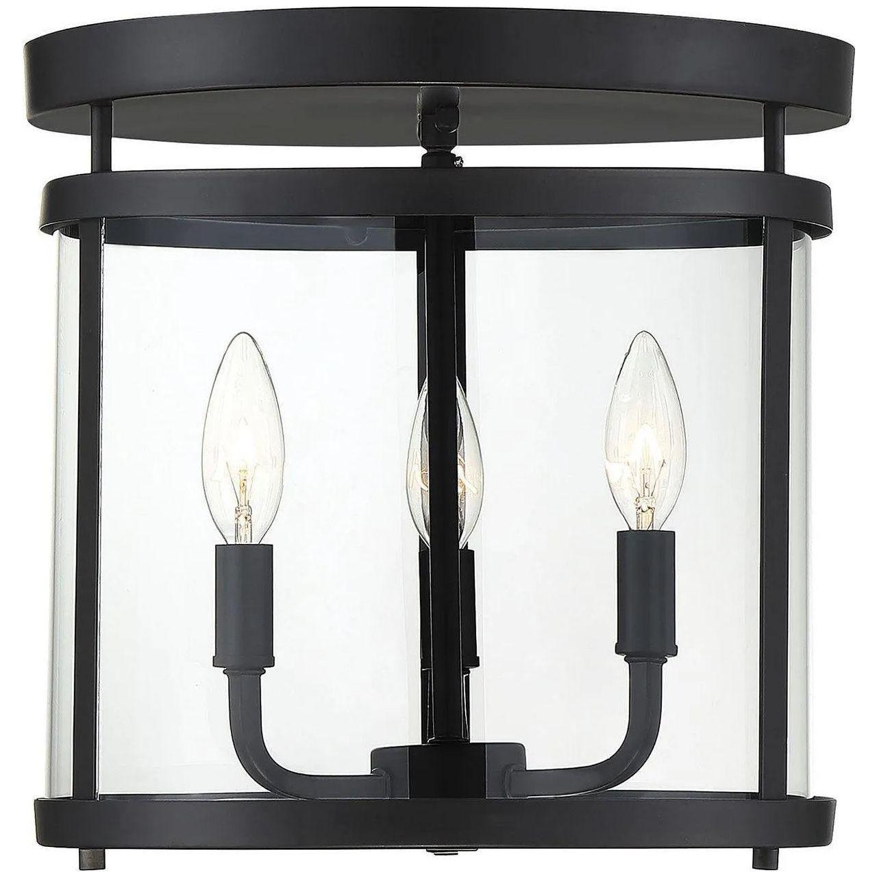 Savoy House - Penrose Three Light Semi-Flush Mount - 6-1043-3-BK - Canada Light Shop