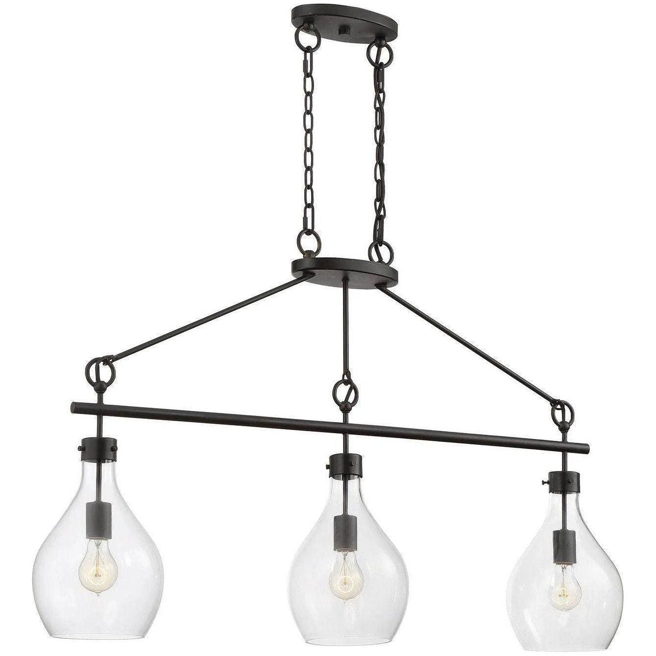 Savoy House - Pulaski Three Light Linear Chandelier - 1-803-3-02 - Canada Light Shop