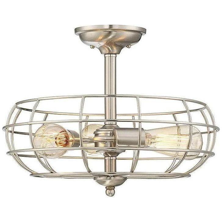 Savoy House - Scout Three Light Semi-Flush Mount - 1-8075-3-SN - Canada Light Shop