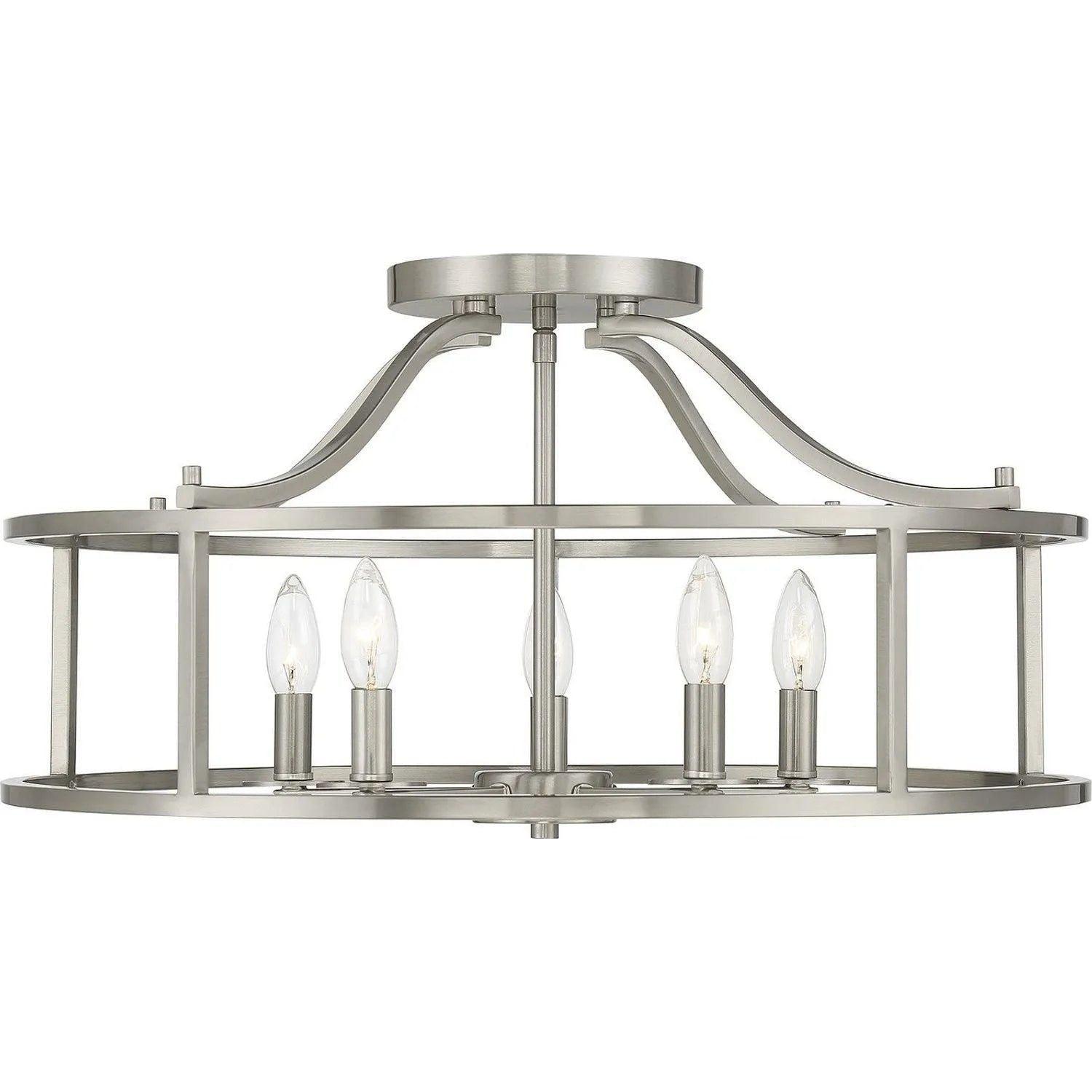 Savoy House - Stockton Semi Flush Mount - 6-1679-5-SN - Canada Light Shop