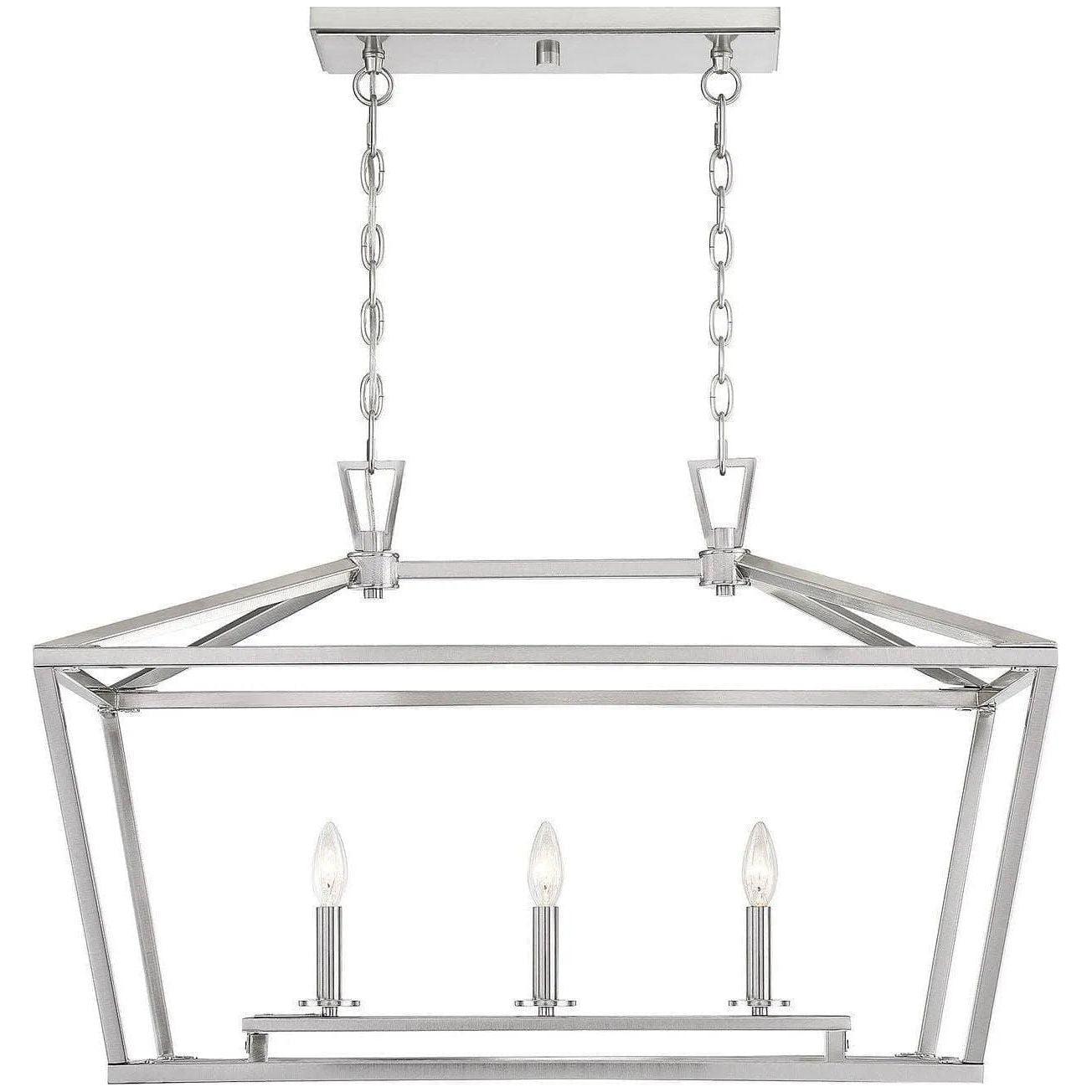 Savoy House - Townsend Three Light Linear Chandelier - 1-323-3-SN - Canada Light Shop