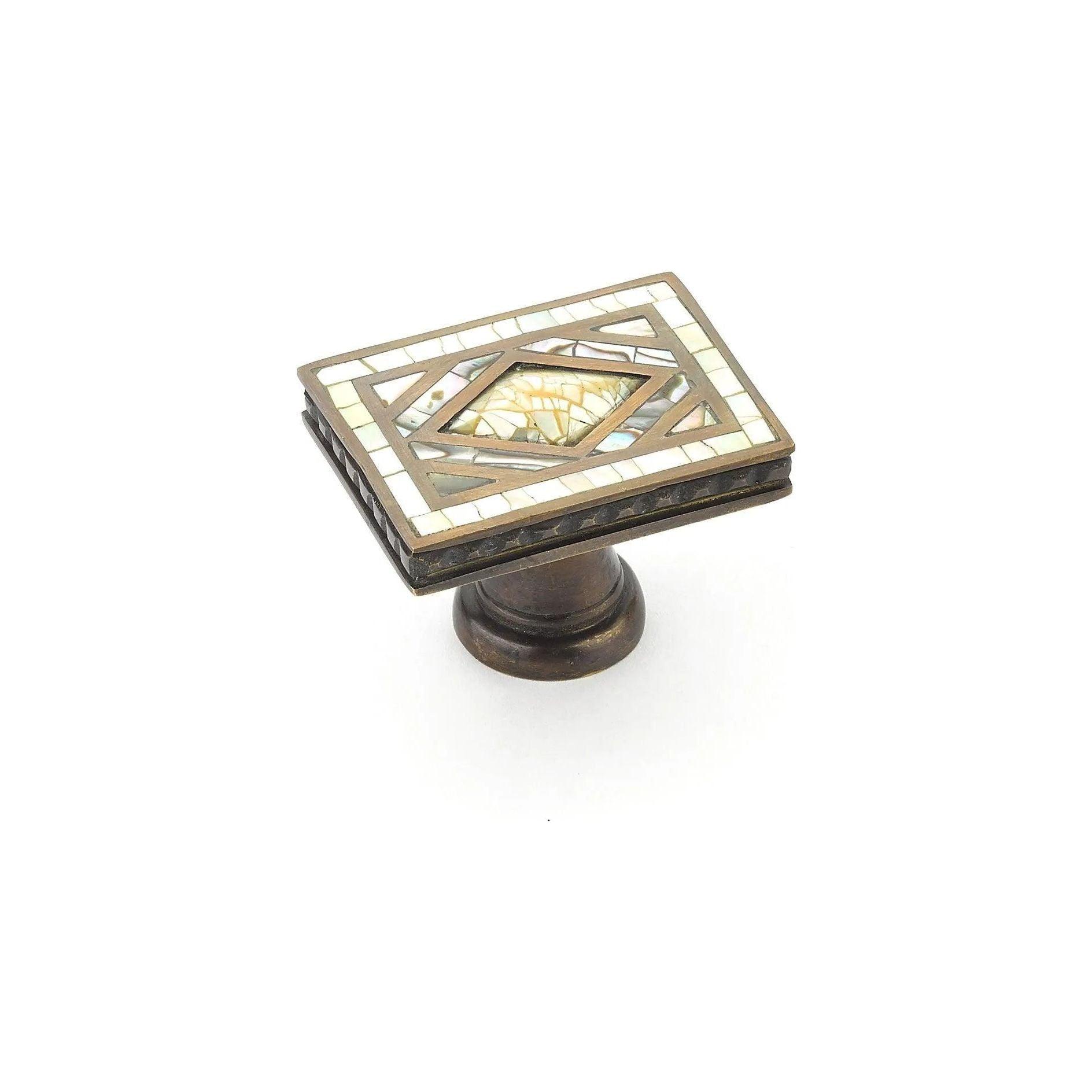 Schaub - Avalon Bay Rectangle Knob - 659-YP/AD - Canada Light Shop